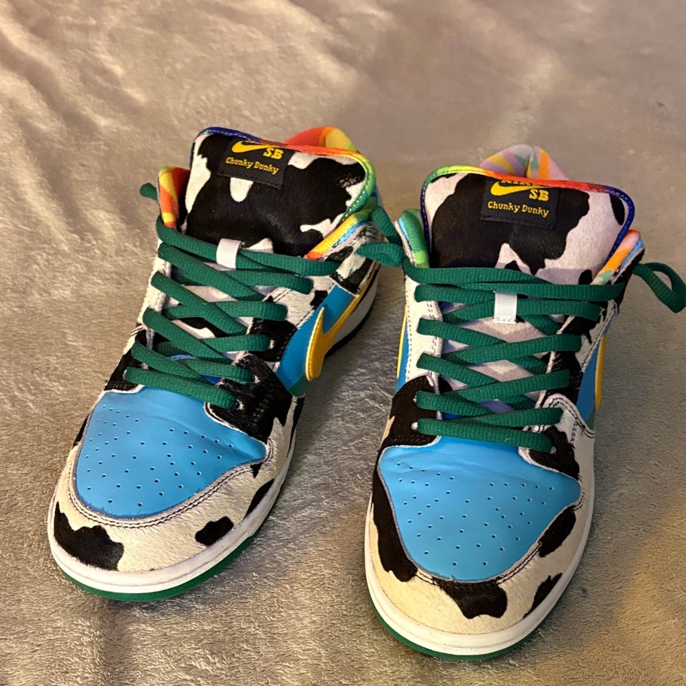 Nike  Sneakers - Blue, Black, and Yellow with Green Laces
